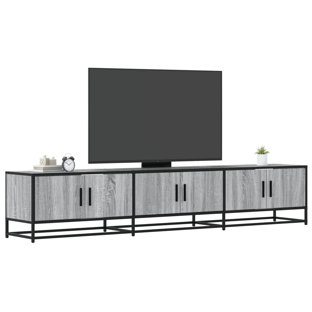 Tv-meubel 210x35x41 cm bewerkt hout grijs sonoma eikenkleurig is nu te koop bij PeponiXL, paradijselijk wonen!