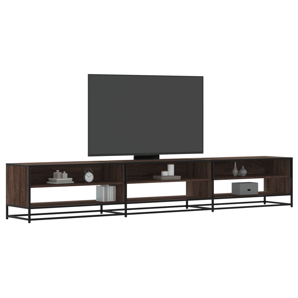 Tv-meubel 270x40x46 cm bewerkt hout bruin eikenkleurig is nu te koop bij PeponiXL, paradijselijk wonen!