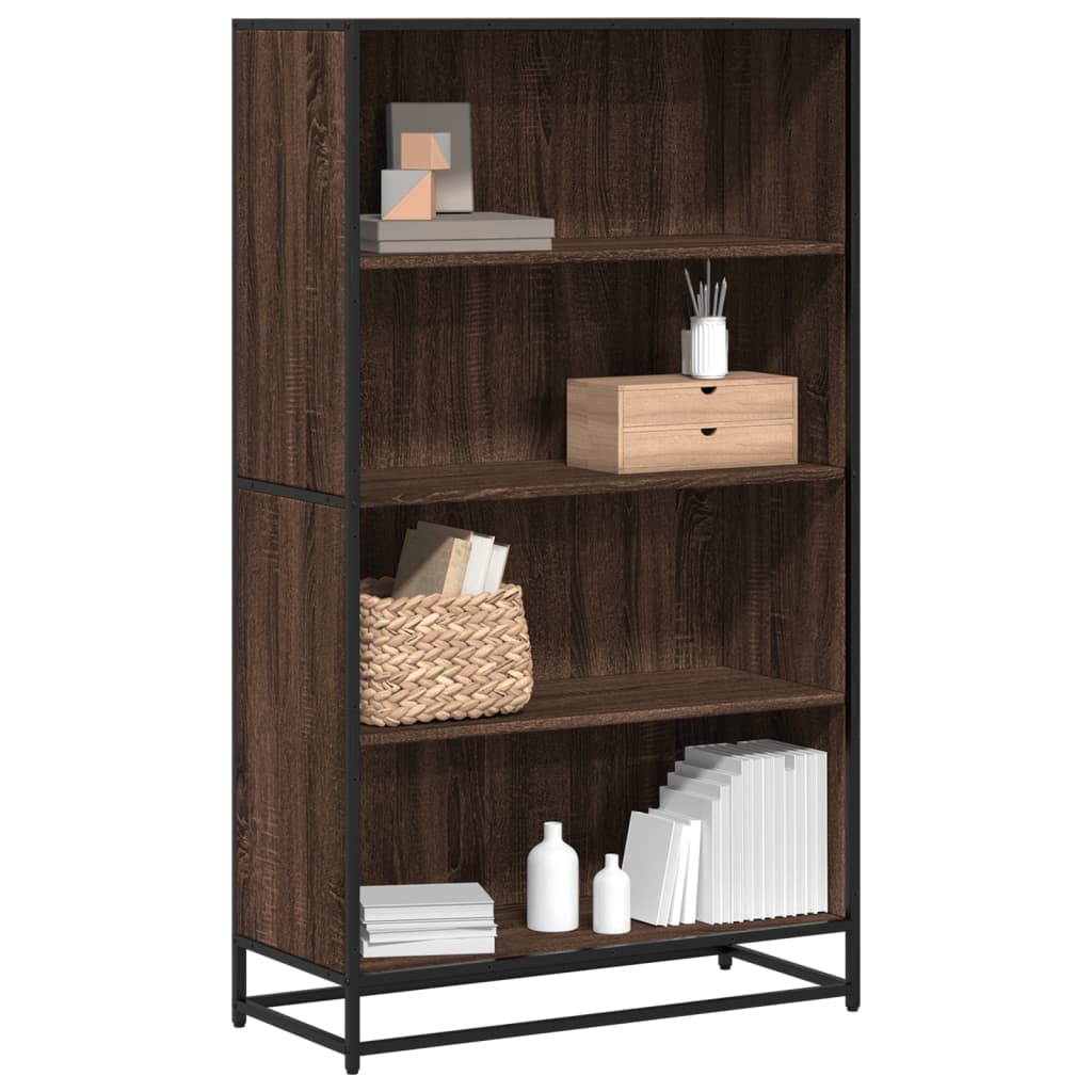 Boekenkast 80,5x35x139 cm bewerkt hout bruin eikenkleurig is nu te koop bij PeponiXL, paradijselijk wonen!