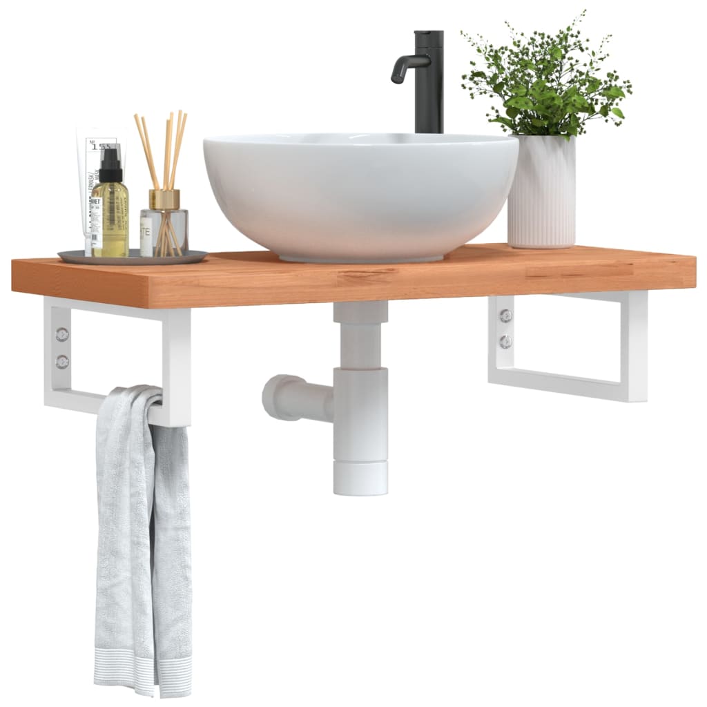 Badkamer wandschap staal en massief beukenhout is nu te koop bij PeponiXL, paradijselijk wonen!