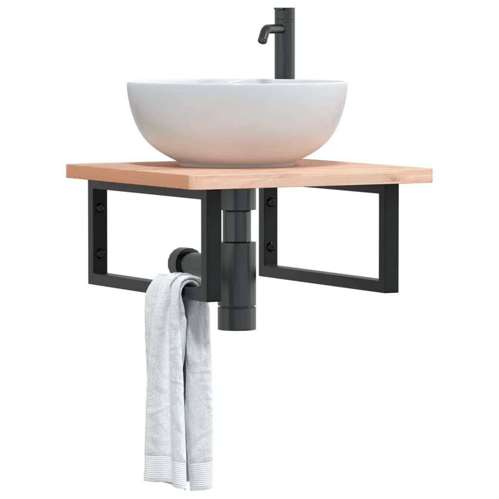 Badkamer wandschap staal en massief beukenhout is nu te koop bij PeponiXL, paradijselijk wonen!