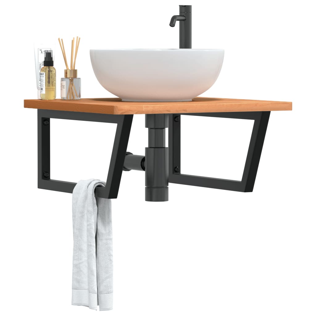 Badkamer wandschap staal en massief beukenhout is nu te koop bij PeponiXL, paradijselijk wonen!
