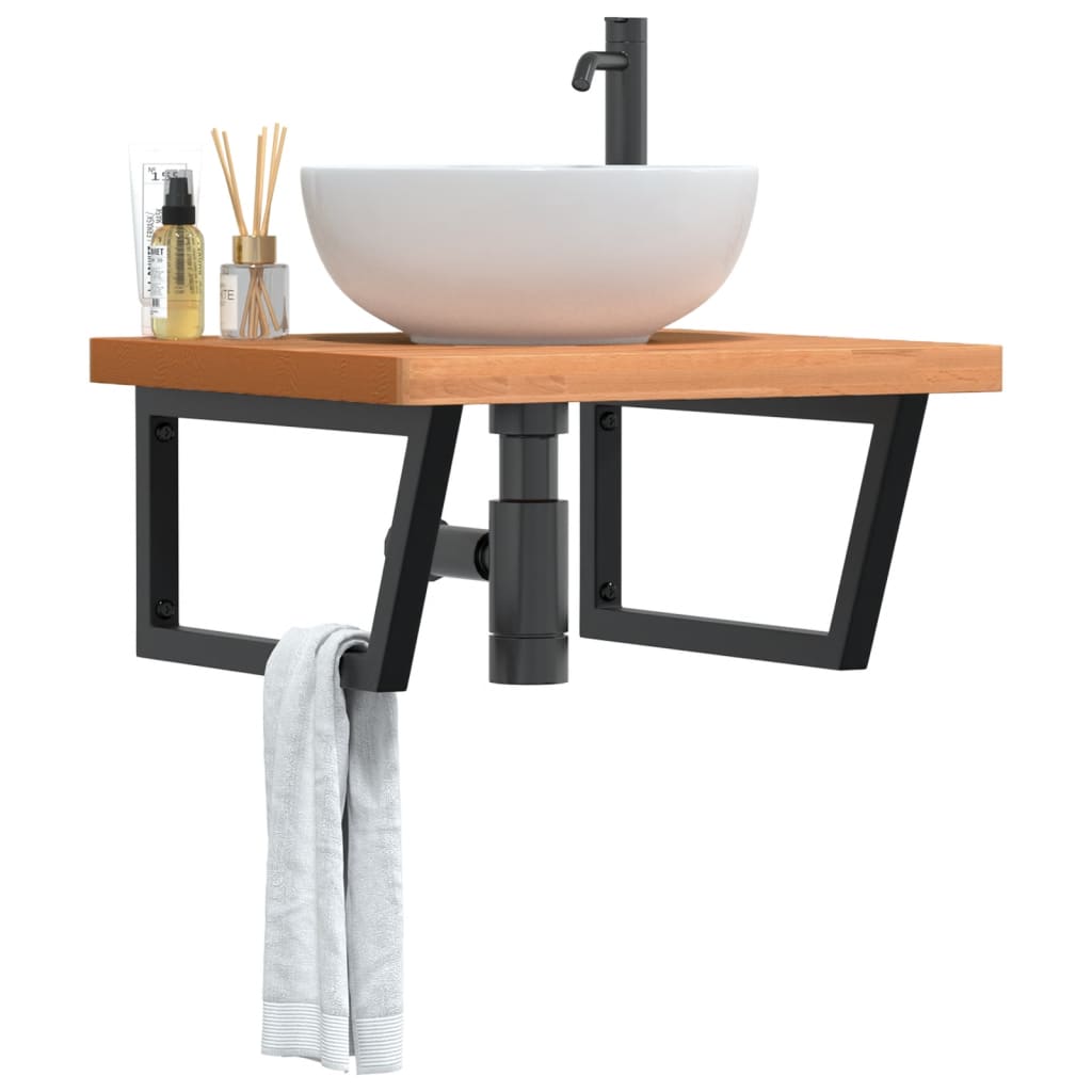 Badkamer wandschap staal en massief beukenhout is nu te koop bij PeponiXL, paradijselijk wonen!