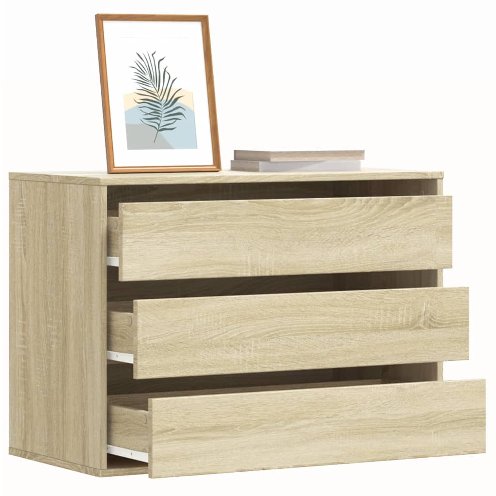 Ladekast 80x41x58 cm bewerkt hout sonoma eikenkleurig is nu te koop bij PeponiXL, paradijselijk wonen!