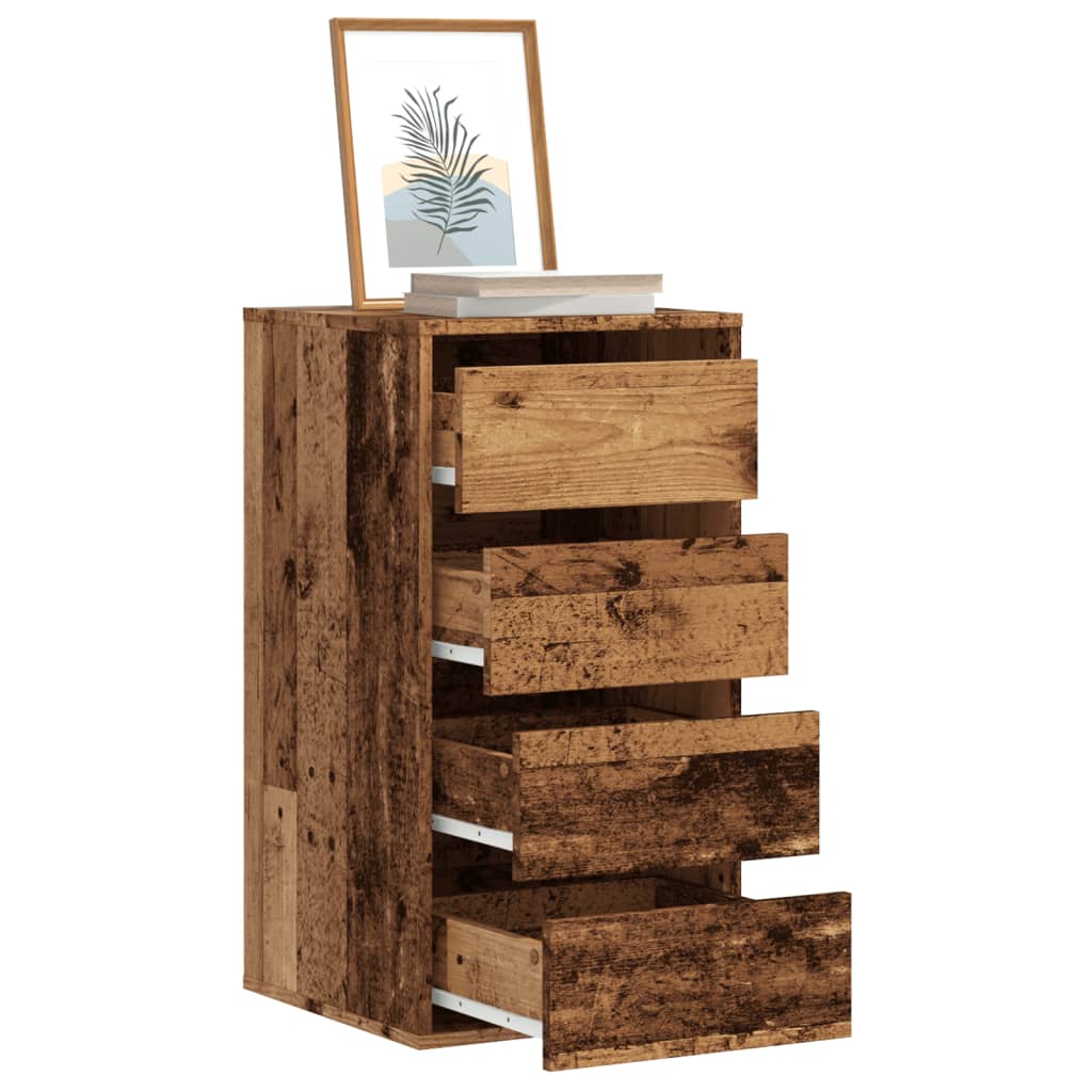 Ladekast 40x41x76 cm bewerkt hout oud houtkleurig is nu te koop bij PeponiXL, paradijselijk wonen!