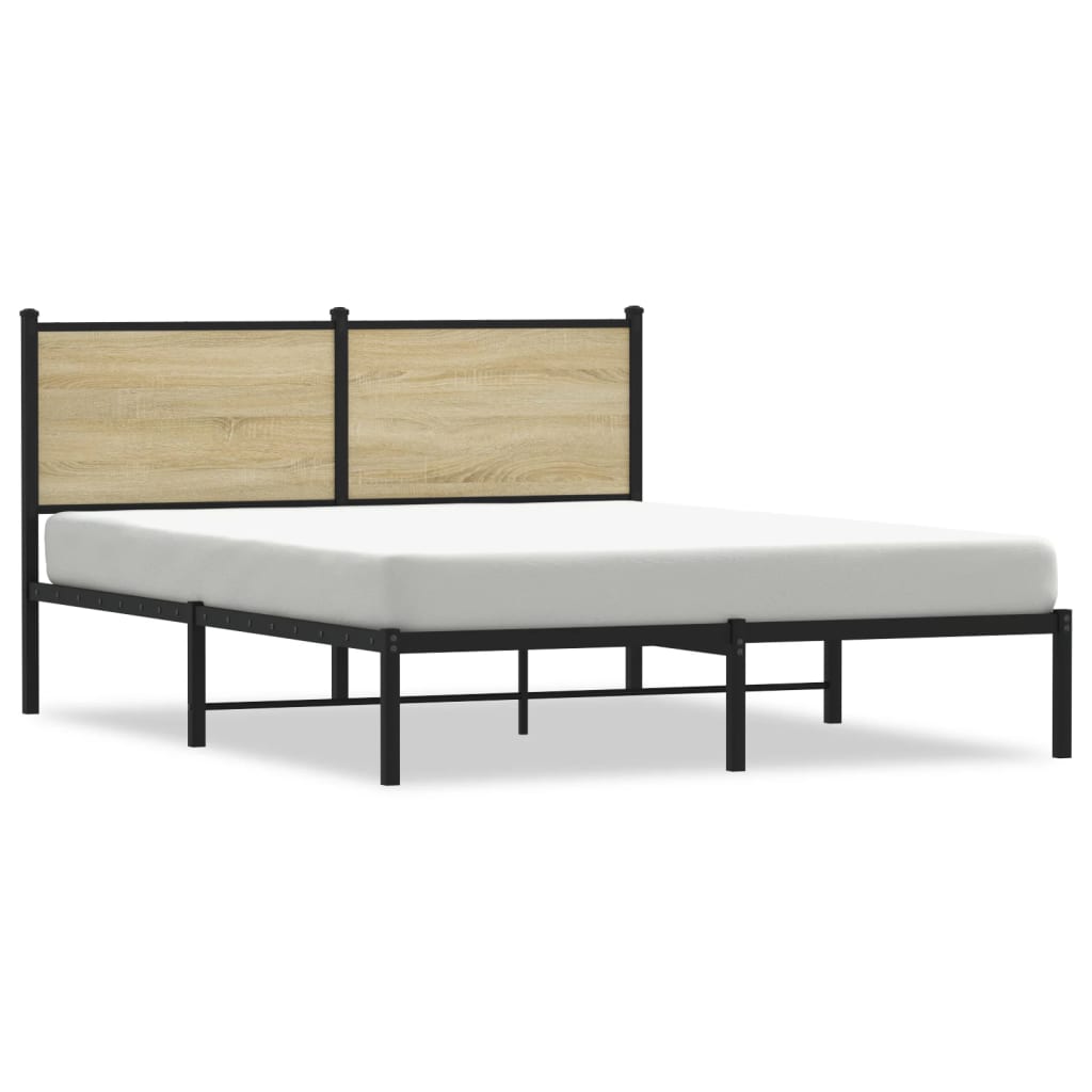 Bedframe zonder matras metaal sonoma eikenkleurig 140x190 cm is nu te koop bij PeponiXL, paradijselijk wonen!