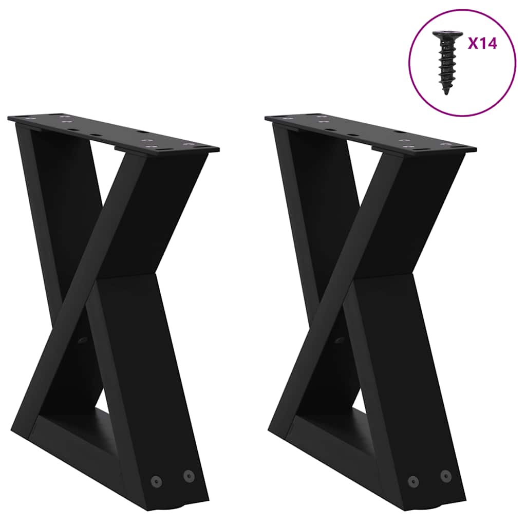 Salontafelpoten 2 st 40x(30-31,3) cm staal zwart is nu te koop bij PeponiXL, paradijselijk wonen!