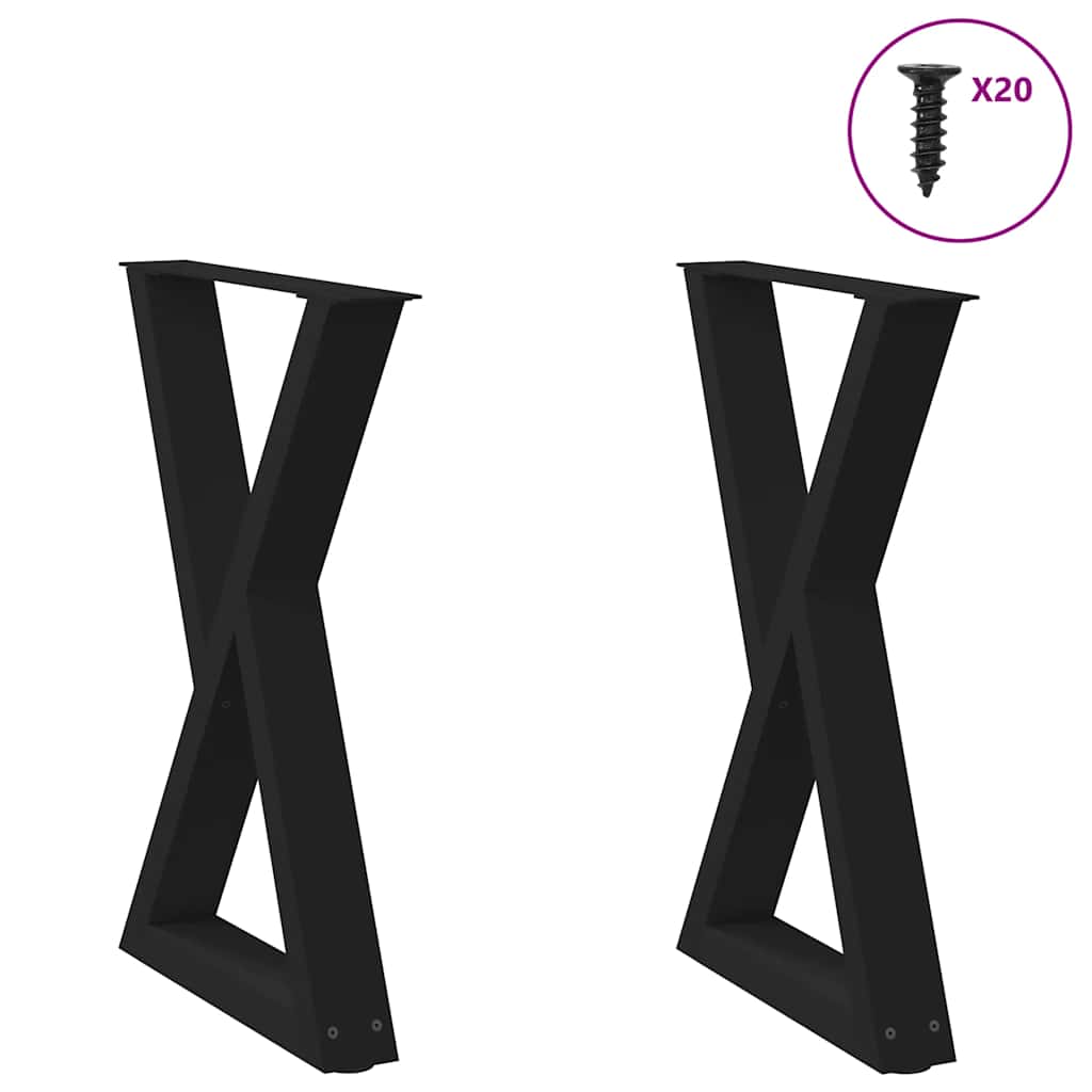 Eettafelpoten 2 st 50x(72-73,3) cm staal zwart is nu te koop bij PeponiXL, paradijselijk wonen!