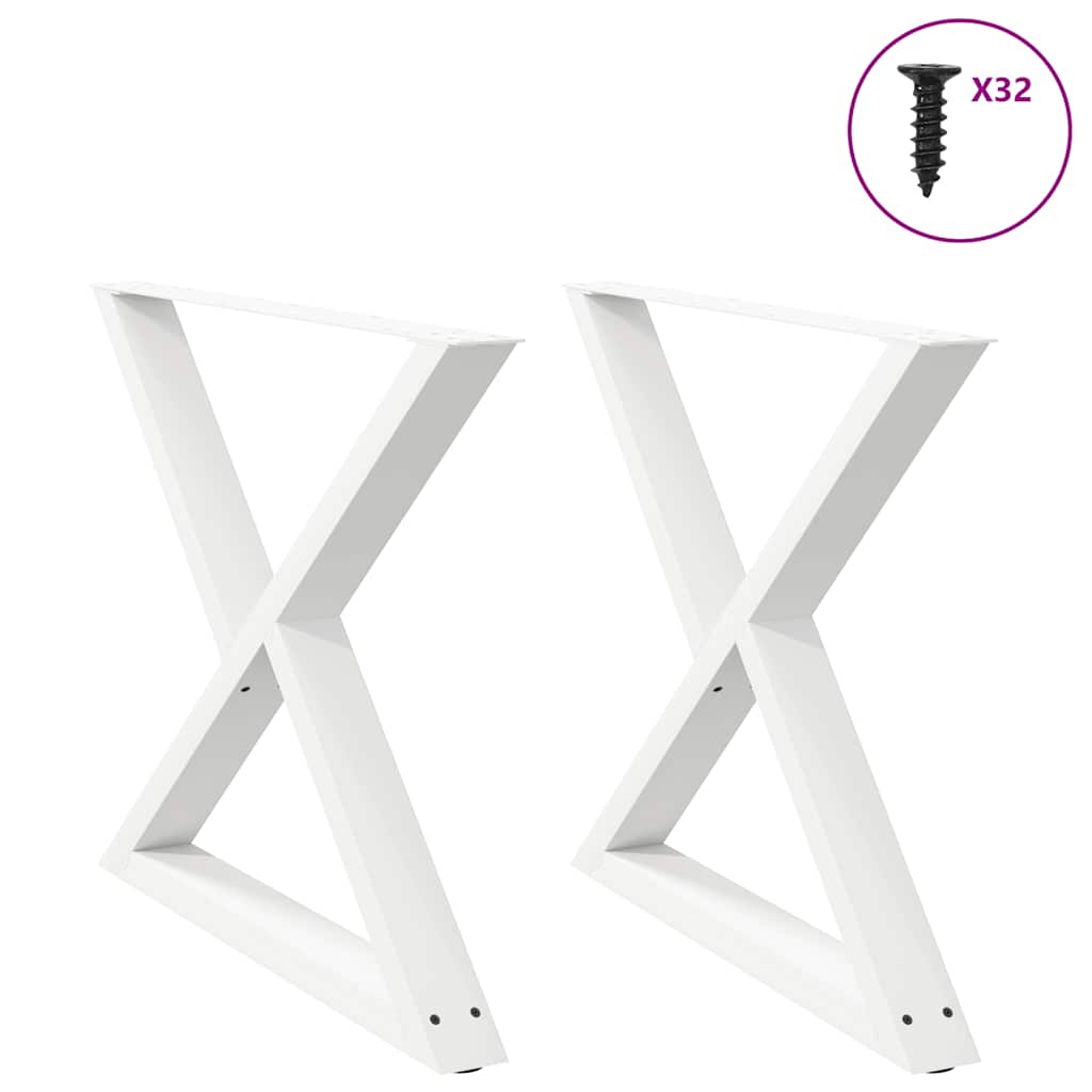 Eettafelpoten 2 st 90x(72-73,3) cm staal wit is nu te koop bij PeponiXL, paradijselijk wonen!