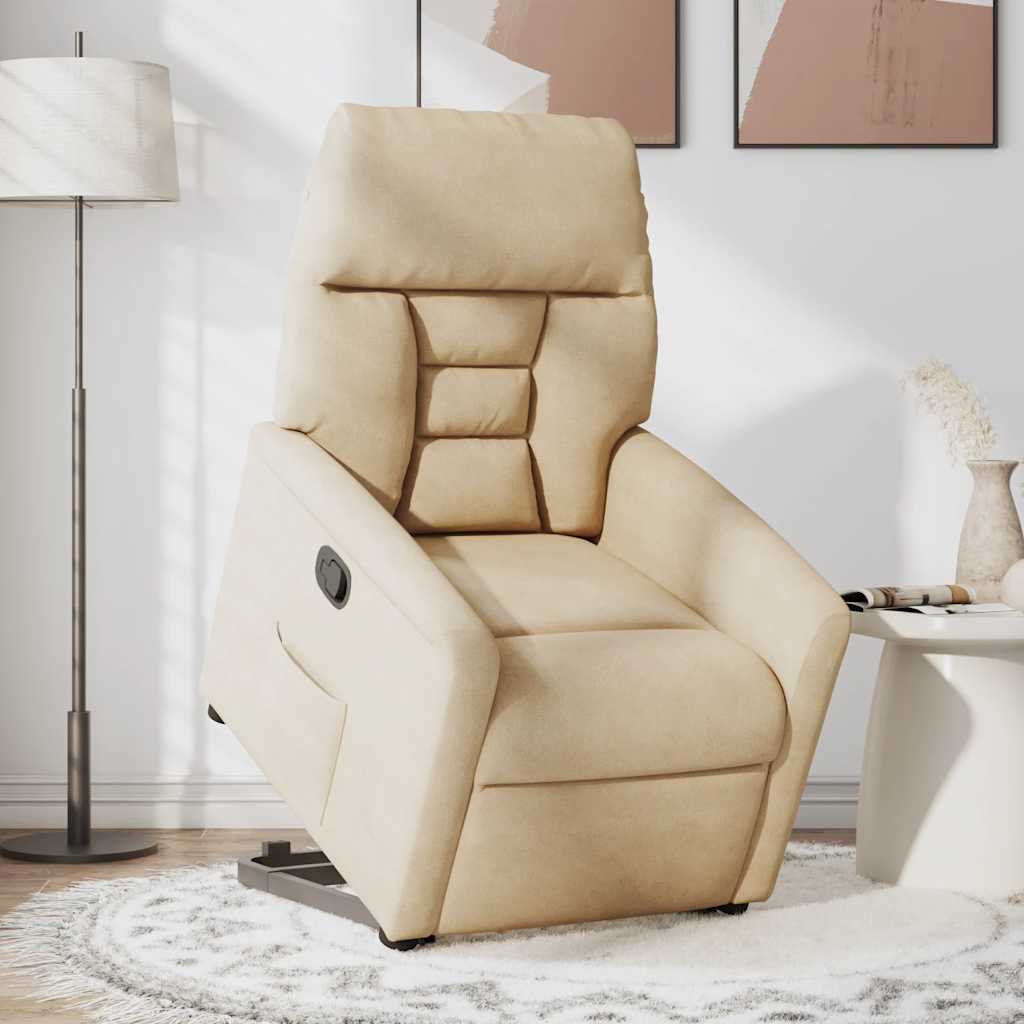 Sta-op-stoel verstelbaar microvezelstof crèmekleurig is nu te koop bij PeponiXL, paradijselijk wonen!