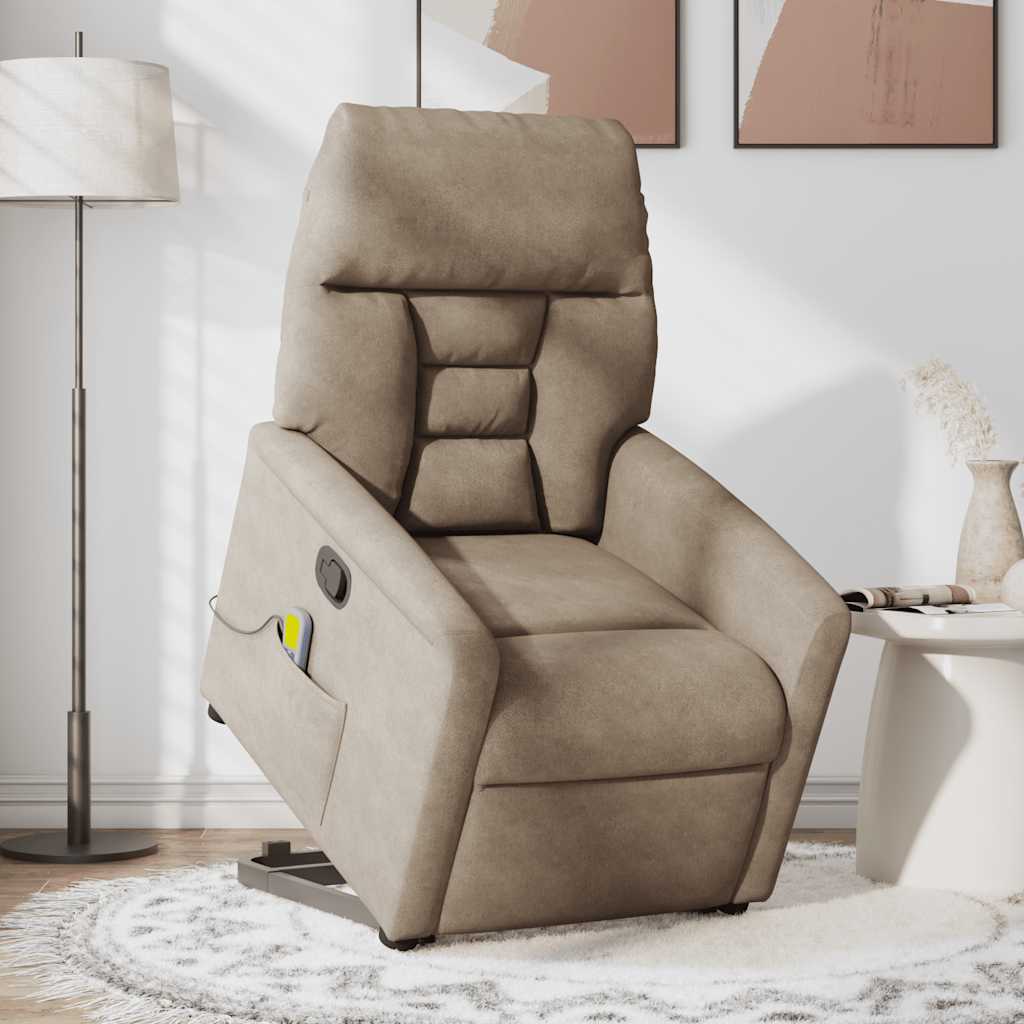 Sta-op-massagestoel verstelbaar microvezelstof taupe is nu te koop bij PeponiXL, paradijselijk wonen!
