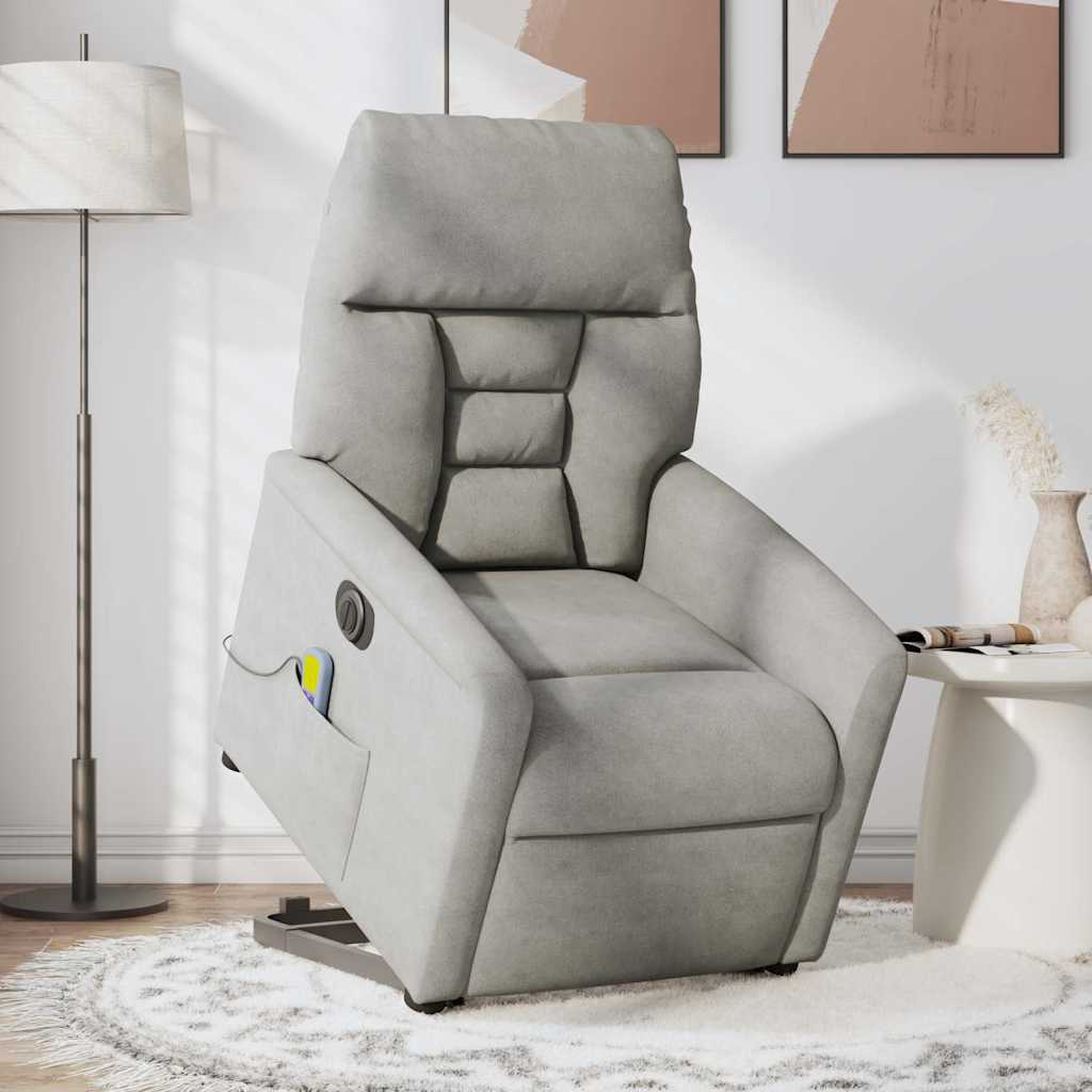 Sta-op-massagestoel elektrisch microvezelstof lichtgrijs is nu te koop bij PeponiXL, paradijselijk wonen!