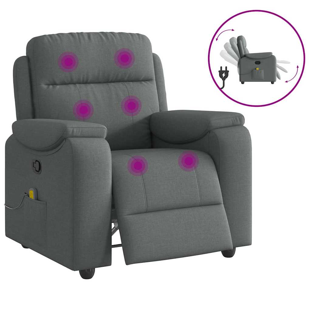 Massagestoel in donkergrijze stof is nu te koop bij PeponiXL, paradijselijk wonen!