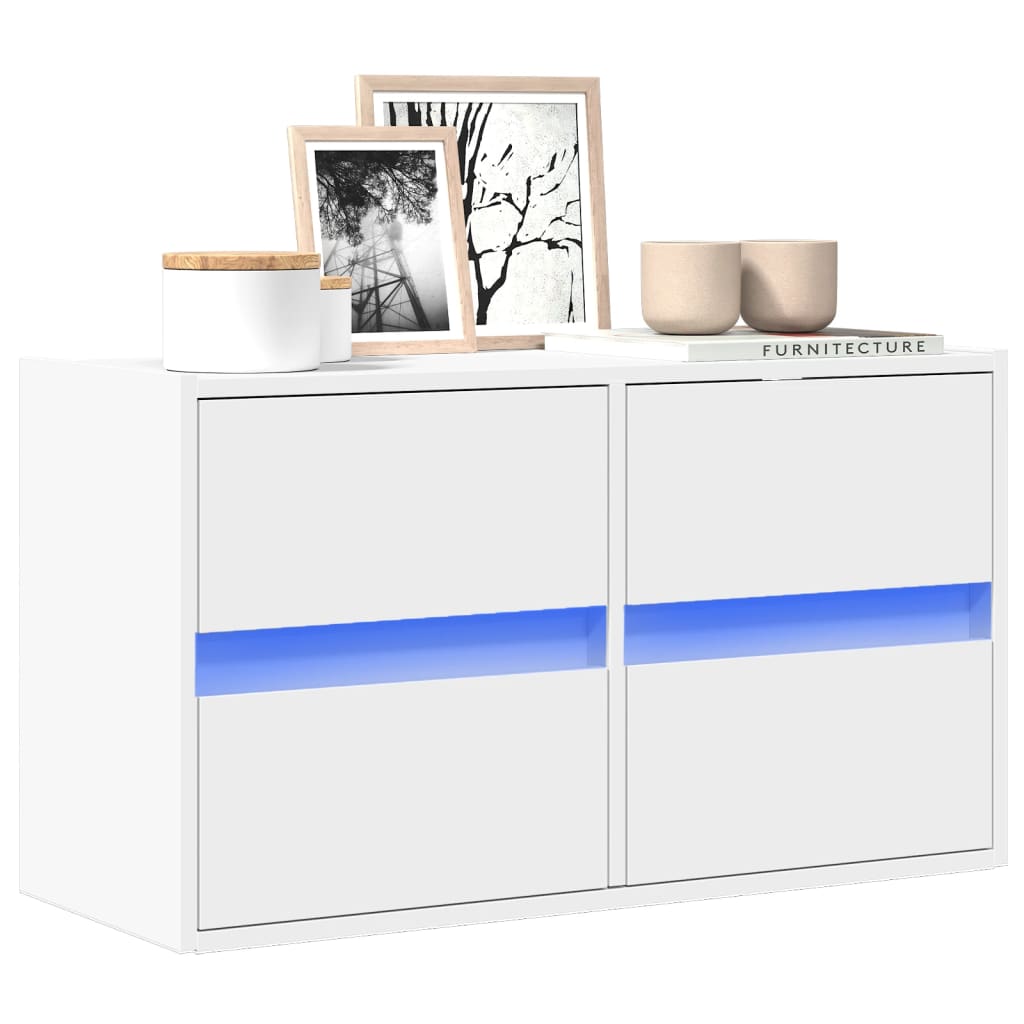 Tv-wandmeubel met LED-verlichting 80x31x45 cm wit is nu te koop bij PeponiXL, paradijselijk wonen!