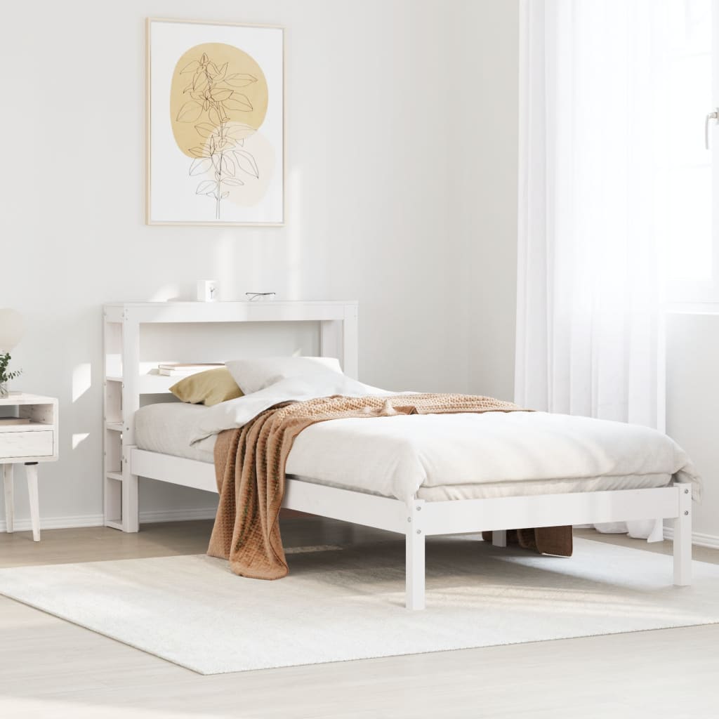 Bedframe zonder matras massief grenenhout wit 75x190 cm is nu te koop bij PeponiXL, paradijselijk wonen!
