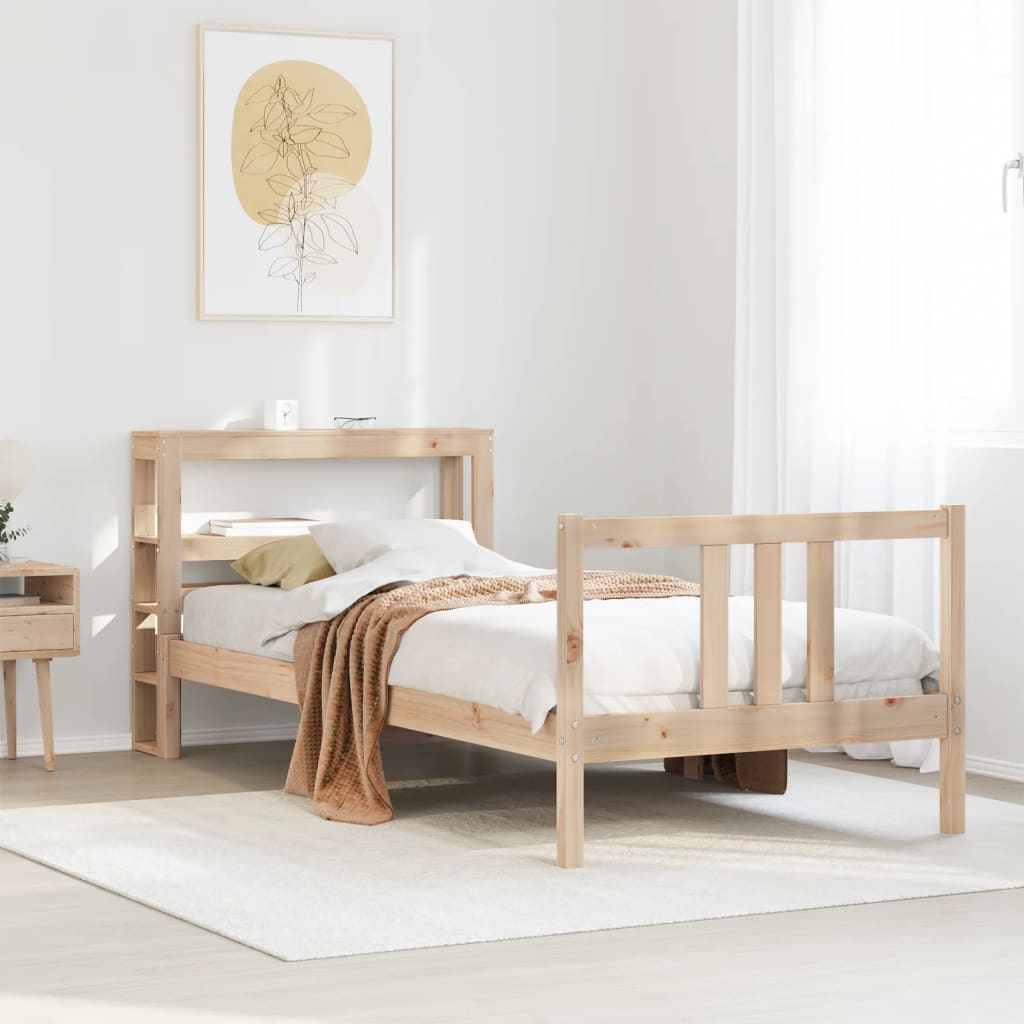 Bedframe met hoofdbord massief grenenhout 90x190 cm is nu te koop bij PeponiXL, paradijselijk wonen!