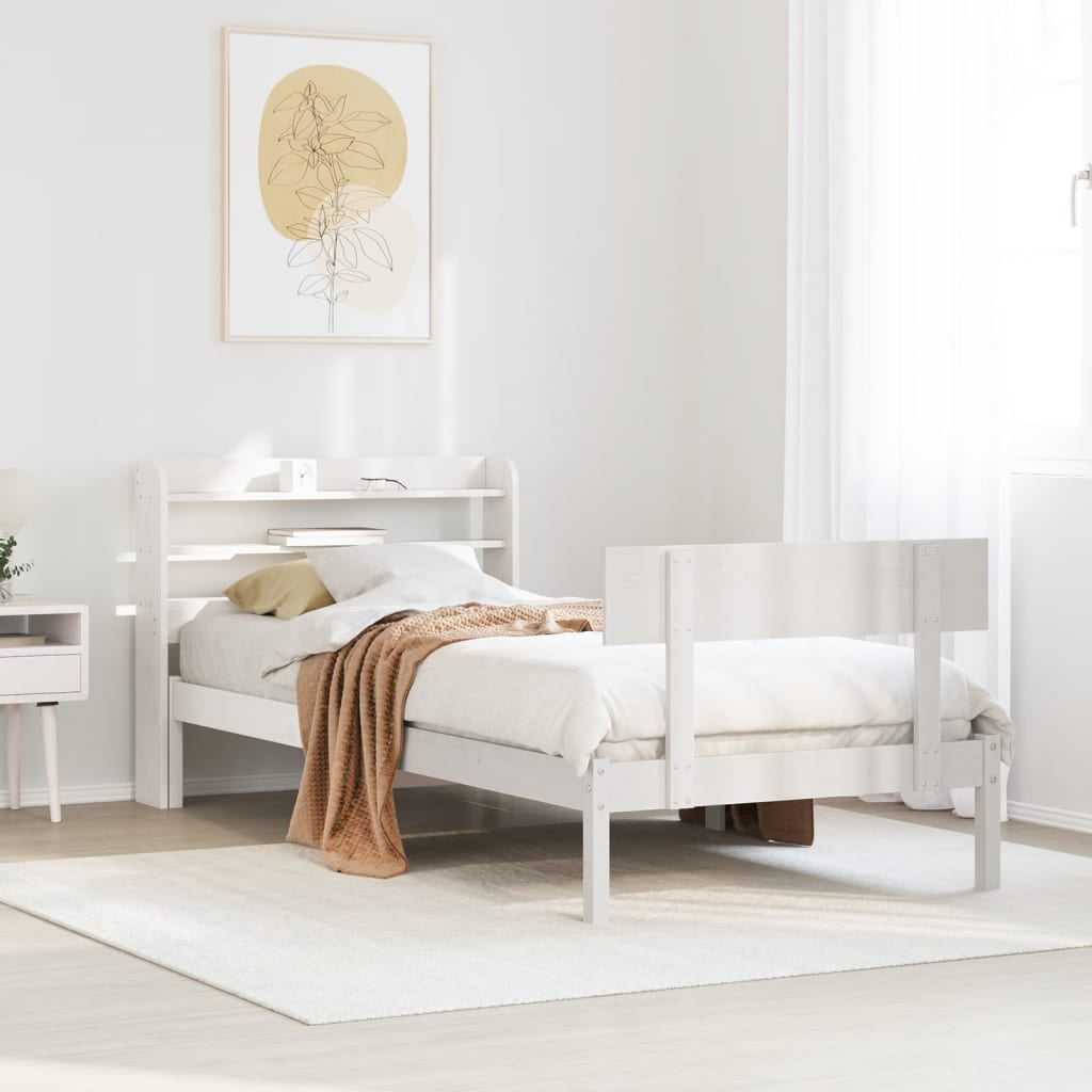 Bedframe zonder matras massief grenenhout wit 90x200 cm is nu te koop bij PeponiXL, paradijselijk wonen!