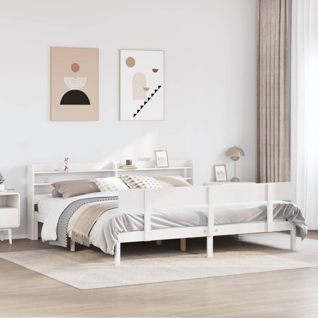 Bedframe zonder matras massief grenenhout wit 180x200 cm is nu te koop bij PeponiXL, paradijselijk wonen!