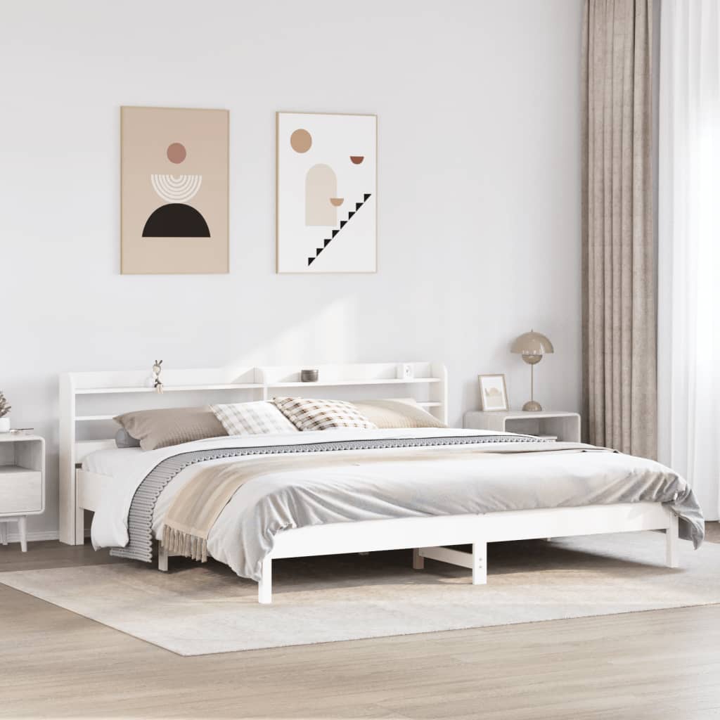 Bedframe zonder matras massief grenenhout wit 180x200 cm is nu te koop bij PeponiXL, paradijselijk wonen!
