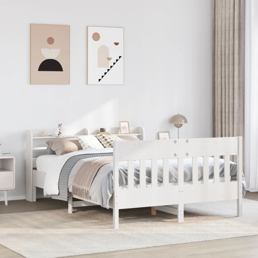 Bedframe zonder matras massief grenenhout wit 160x200 cm is nu te koop bij PeponiXL, paradijselijk wonen!