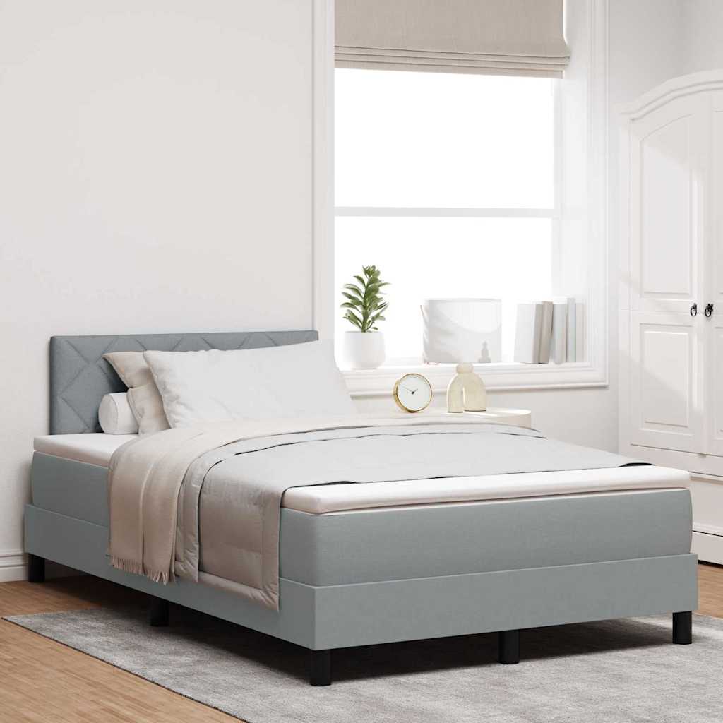 Boxspringbed met hoofdeinde Lichtgrijs 120 x 190 cm Stof is nu te koop bij PeponiXL, paradijselijk wonen!