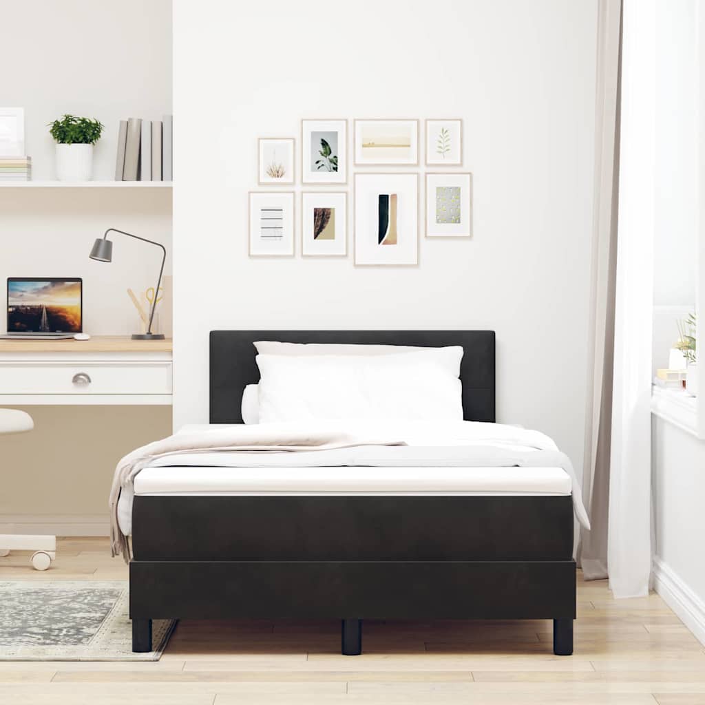Boxspringbed met matras Zwart 120 x 200 cm Fluweel is nu te koop bij PeponiXL, paradijselijk wonen!