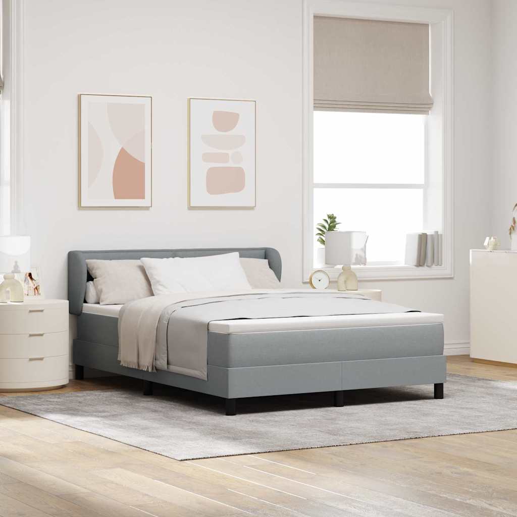 Boxspringbed met matras Lichtgrijs 140 x 190 cm Stof is nu te koop bij PeponiXL, paradijselijk wonen!