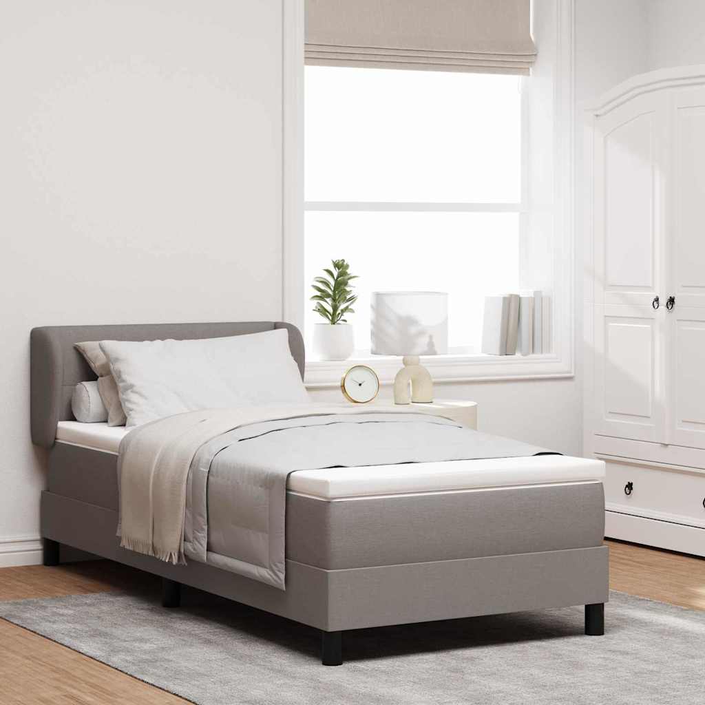Boxspringbed met kussen met hoofdeinde Taupe 80 x 200 cm Stof is nu te koop bij PeponiXL, paradijselijk wonen!