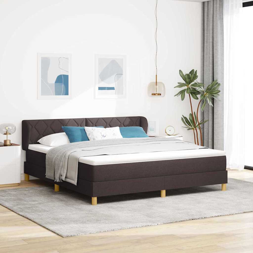 Boxspringbed met hoofdeinde Donkerbruin 180 x 200 cm Stof is nu te koop bij PeponiXL, paradijselijk wonen!