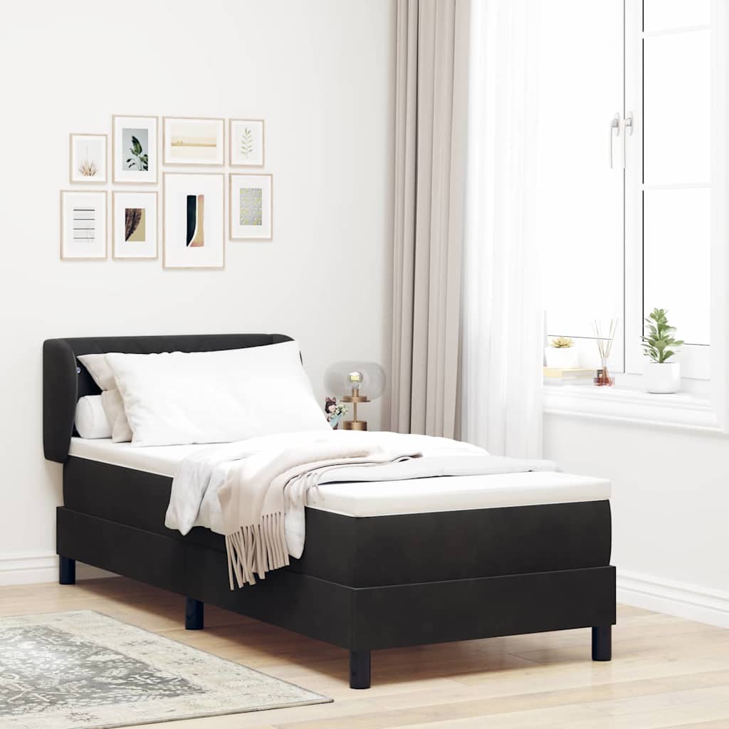 Boxspringbed met hoofdeinde Zwart 80 x 200 cm Fluweel is nu te koop bij PeponiXL, paradijselijk wonen!