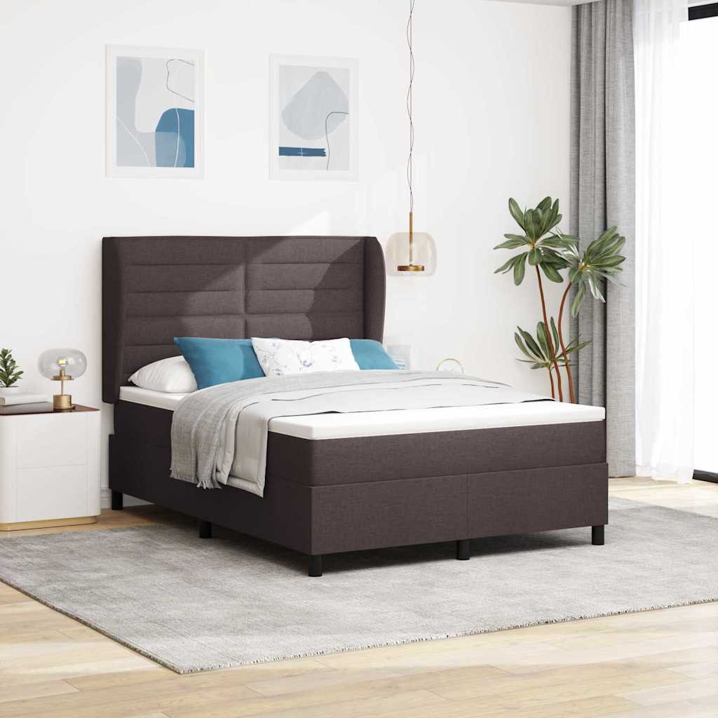 Boxspring bed met matras Donkerbruin 140 x 190 cm Stof is nu te koop bij PeponiXL, paradijselijk wonen!