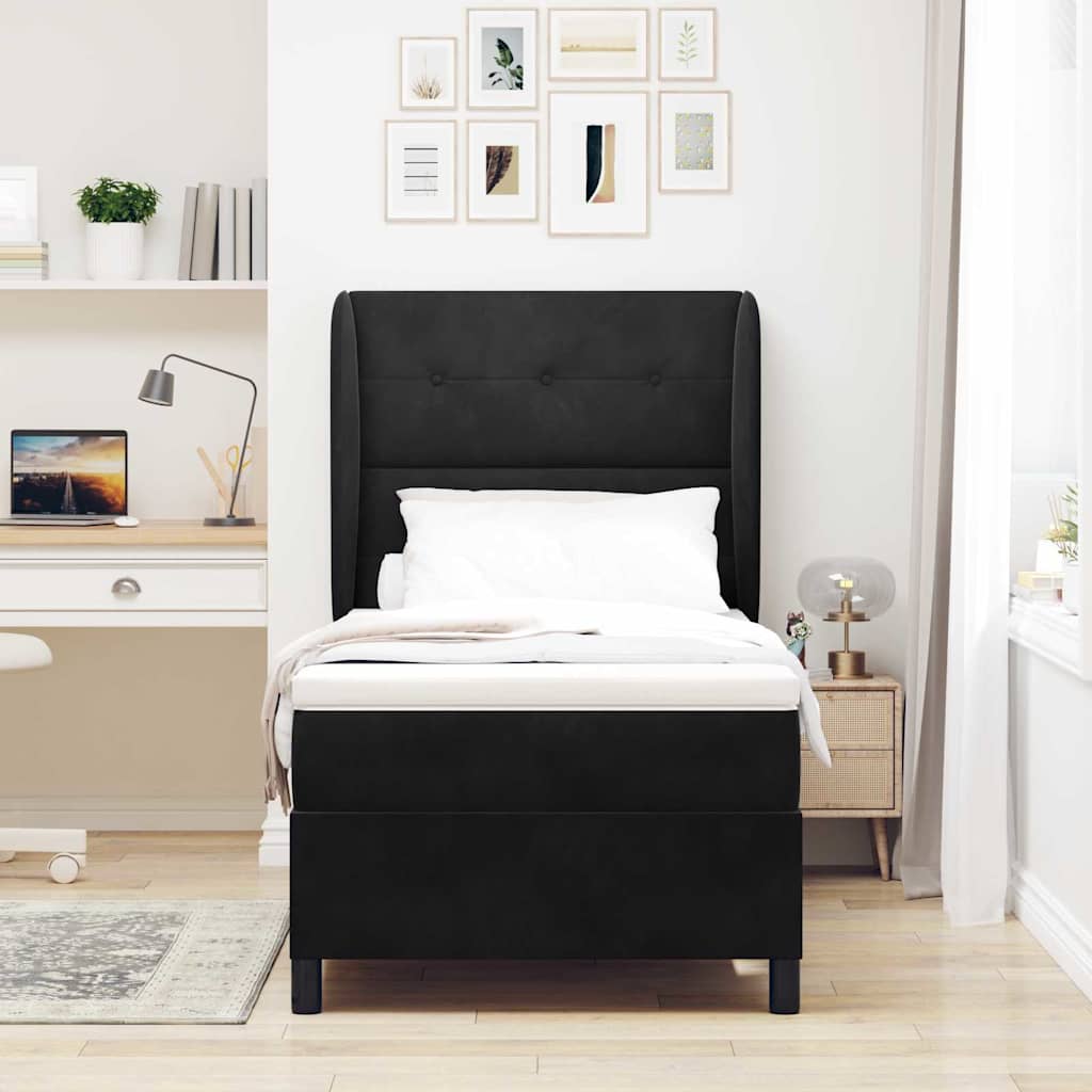 Boxspringbed met matras Zwart 200 x 80 cm Fluweel is nu te koop bij PeponiXL, paradijselijk wonen!