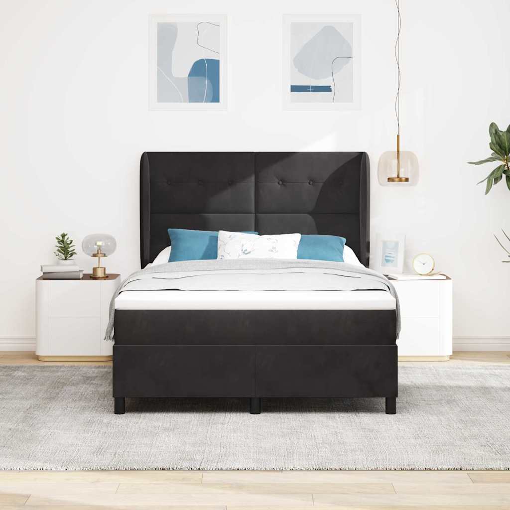 Boxspringbed met matras Zwart 200 x 140 cm Fluweel is nu te koop bij PeponiXL, paradijselijk wonen!