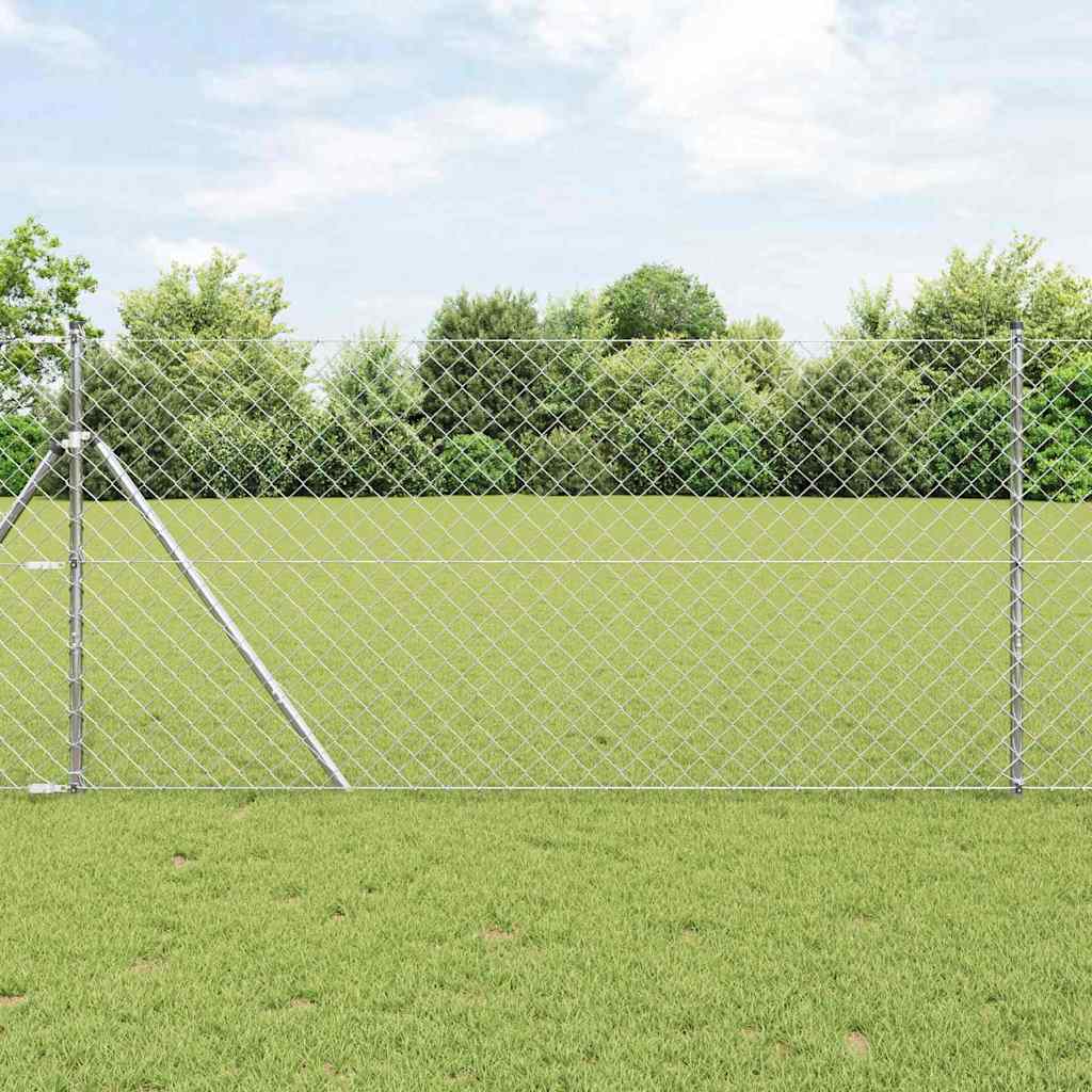 Afrasteringspaal Zilver 10 x 1,4 m (60 x 60 mm gaas) Staal is nu te koop bij PeponiXL, paradijselijk wonen!
