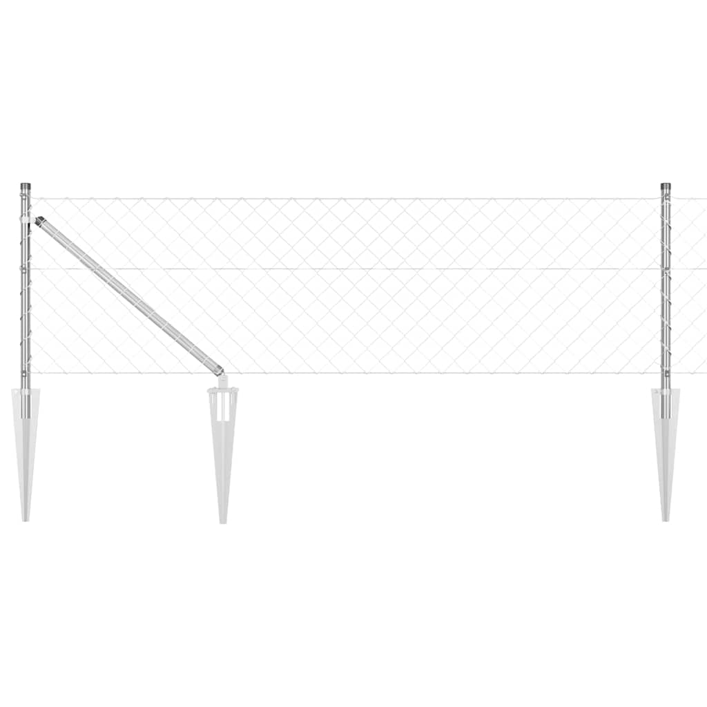 Afrasteringspaal Zilver 10 x 0,6 m (60 x 60 mm gaas) Staal is nu te koop bij PeponiXL, paradijselijk wonen!