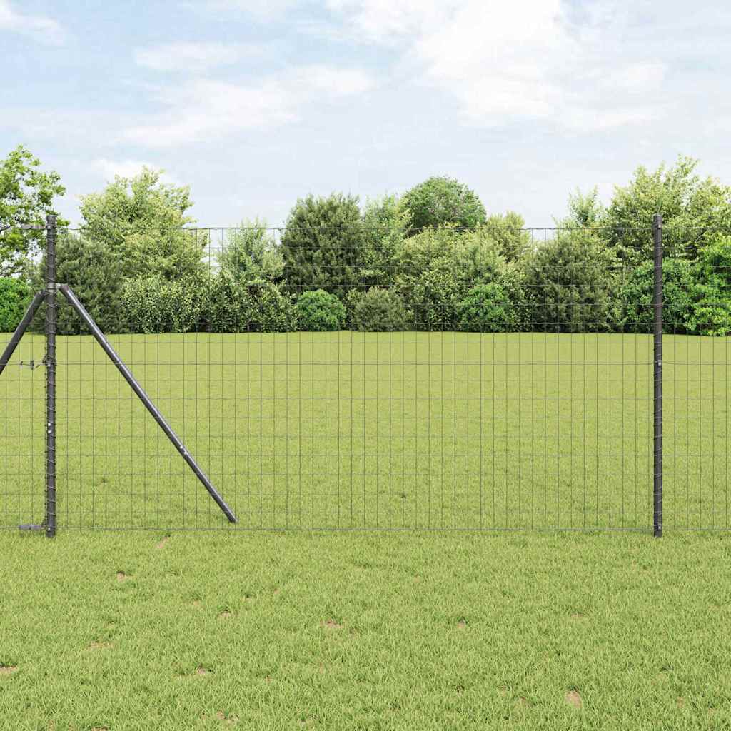 Hek met Paal Grijs 1,2 x 25 m Staal en PVC is nu te koop bij PeponiXL, paradijselijk wonen!