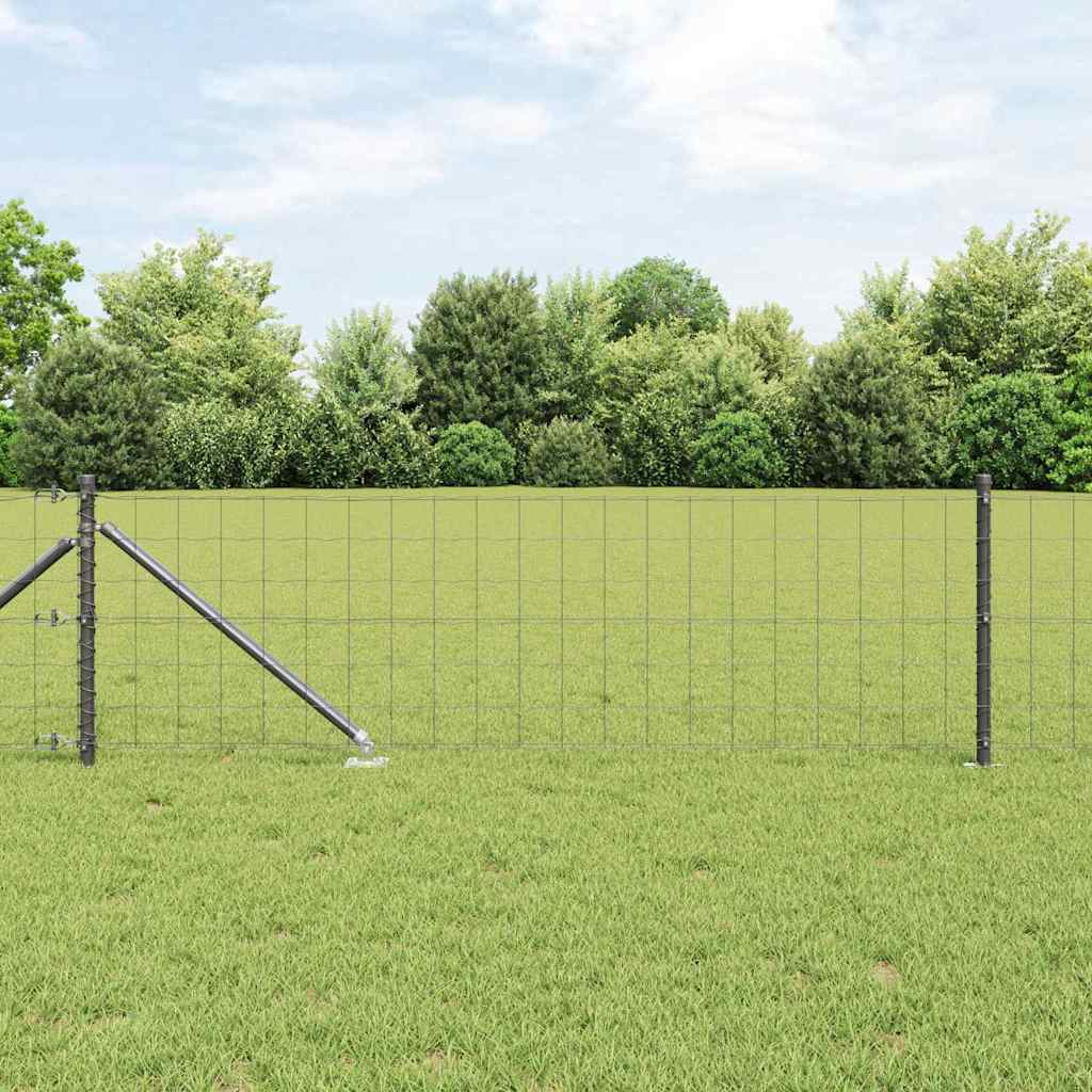 Hek met Paal Grijs 0,4 x 25 m Staal en PVC is nu te koop bij PeponiXL, paradijselijk wonen!