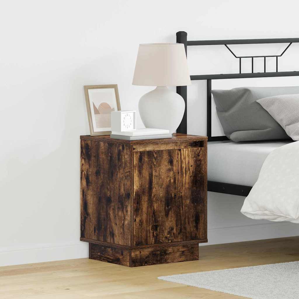 Nachtkastje 2 pcs Gerookt eiken 39 x 34.5 x 50 cm Bewerkt hout is nu te koop bij PeponiXL, paradijselijk wonen!