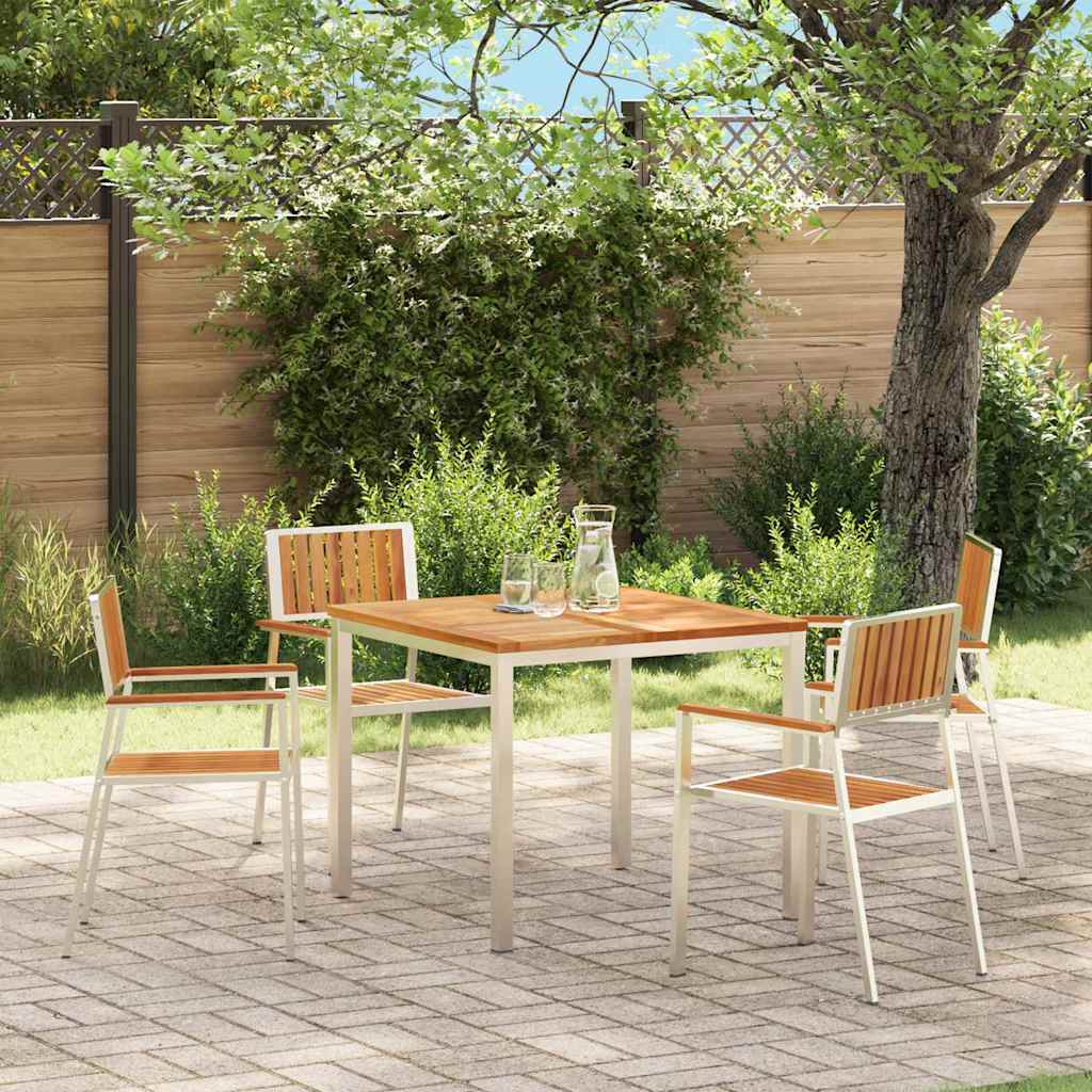 Tuinstoel 4 pcs Bruin 56 x 54,5 x 87 cm Massief Teakhout is nu te koop bij PeponiXL, paradijselijk wonen!