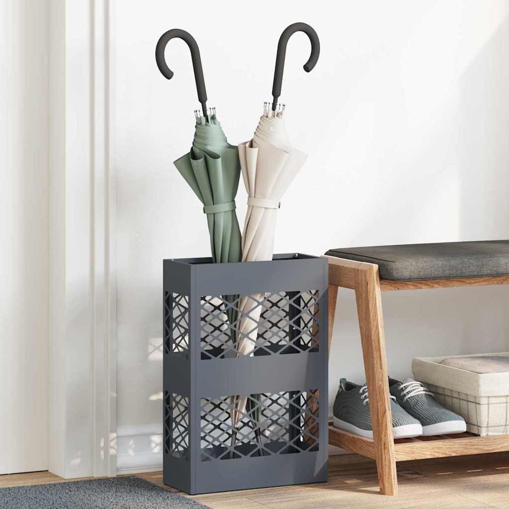Paraplu Standaard Antraciet 28 x 12 x 41 cm Staal is nu te koop bij PeponiXL, paradijselijk wonen!