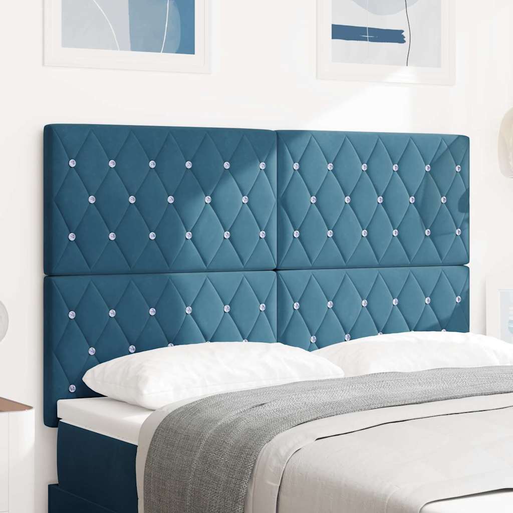 Hoofdbord Donkerblauw 160 cm Fluweel is nu te koop bij PeponiXL, paradijselijk wonen!
