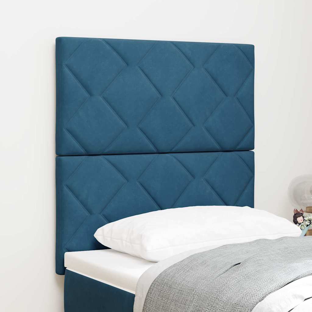 Hoofdbord Donkerblauw 80 cm Fluweel is nu te koop bij PeponiXL, paradijselijk wonen!