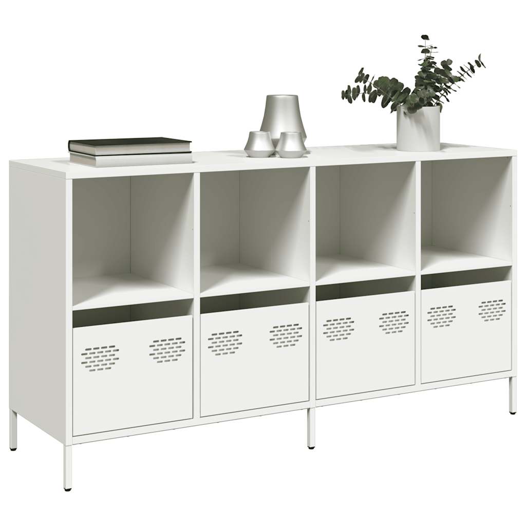 Dressoir 135x39x73,5 cm koudgewalst staal wit is nu te koop bij PeponiXL, paradijselijk wonen!
