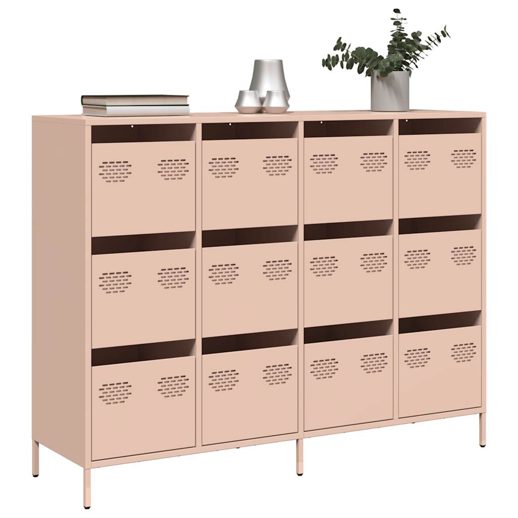 Dressoir 135x39x103,5 cm koudgewalst staal roze is nu te koop bij PeponiXL, paradijselijk wonen!