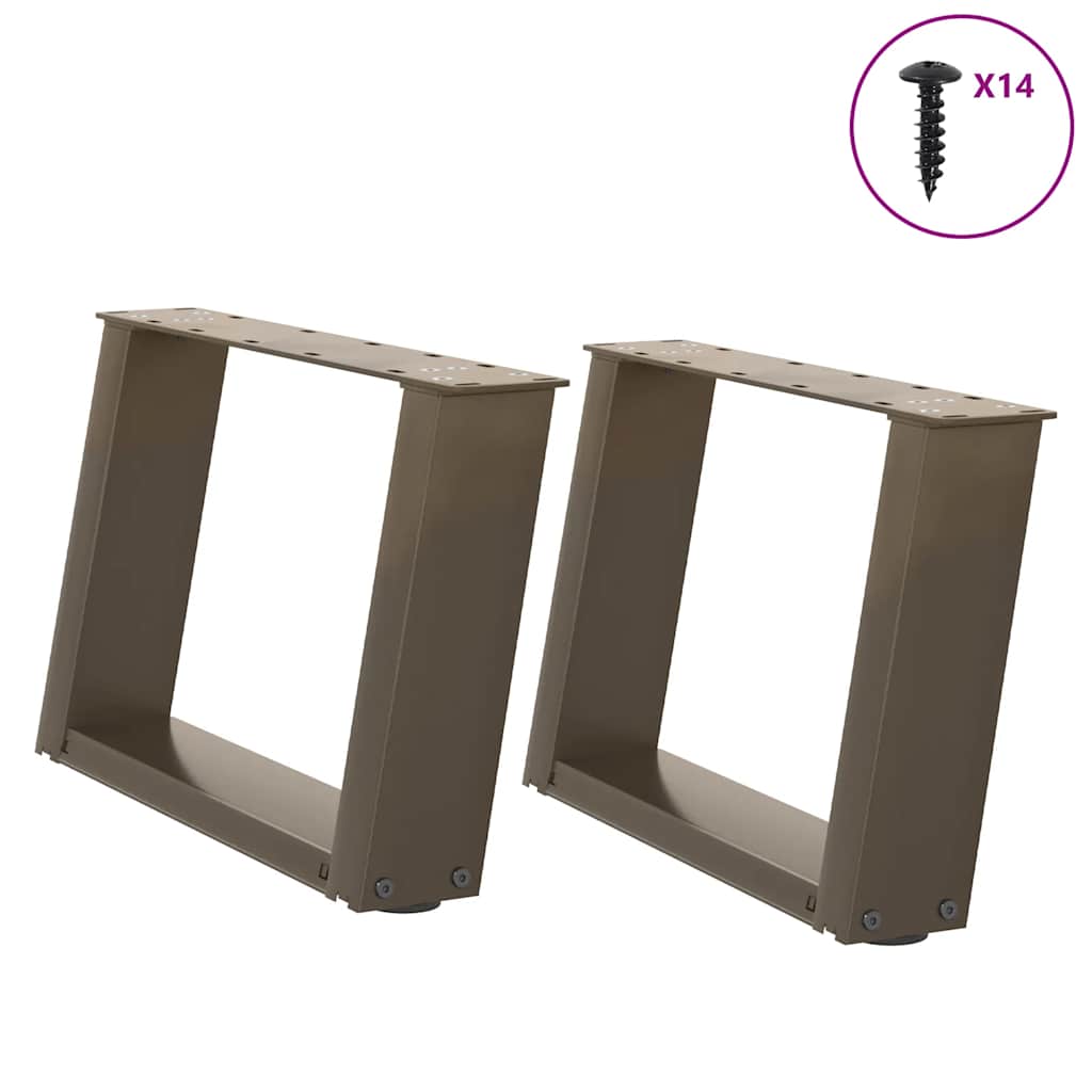 Salontafelpoten 2 st U-vormig 50x(30-31) cm staal naturel is nu te koop bij PeponiXL, paradijselijk wonen!