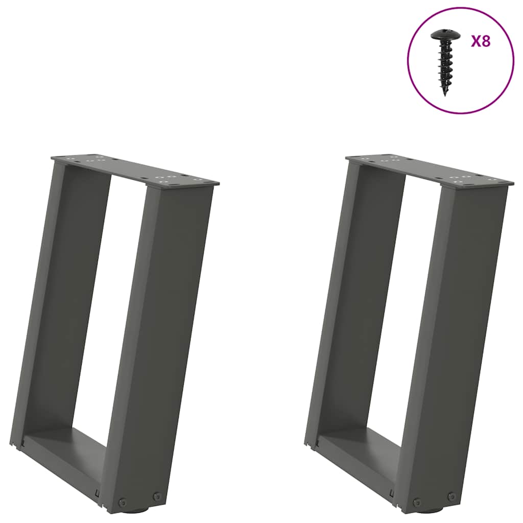 Salontafelpoten 2 st U-vormig 28x(42-43) cm staal antraciet is nu te koop bij PeponiXL, paradijselijk wonen!