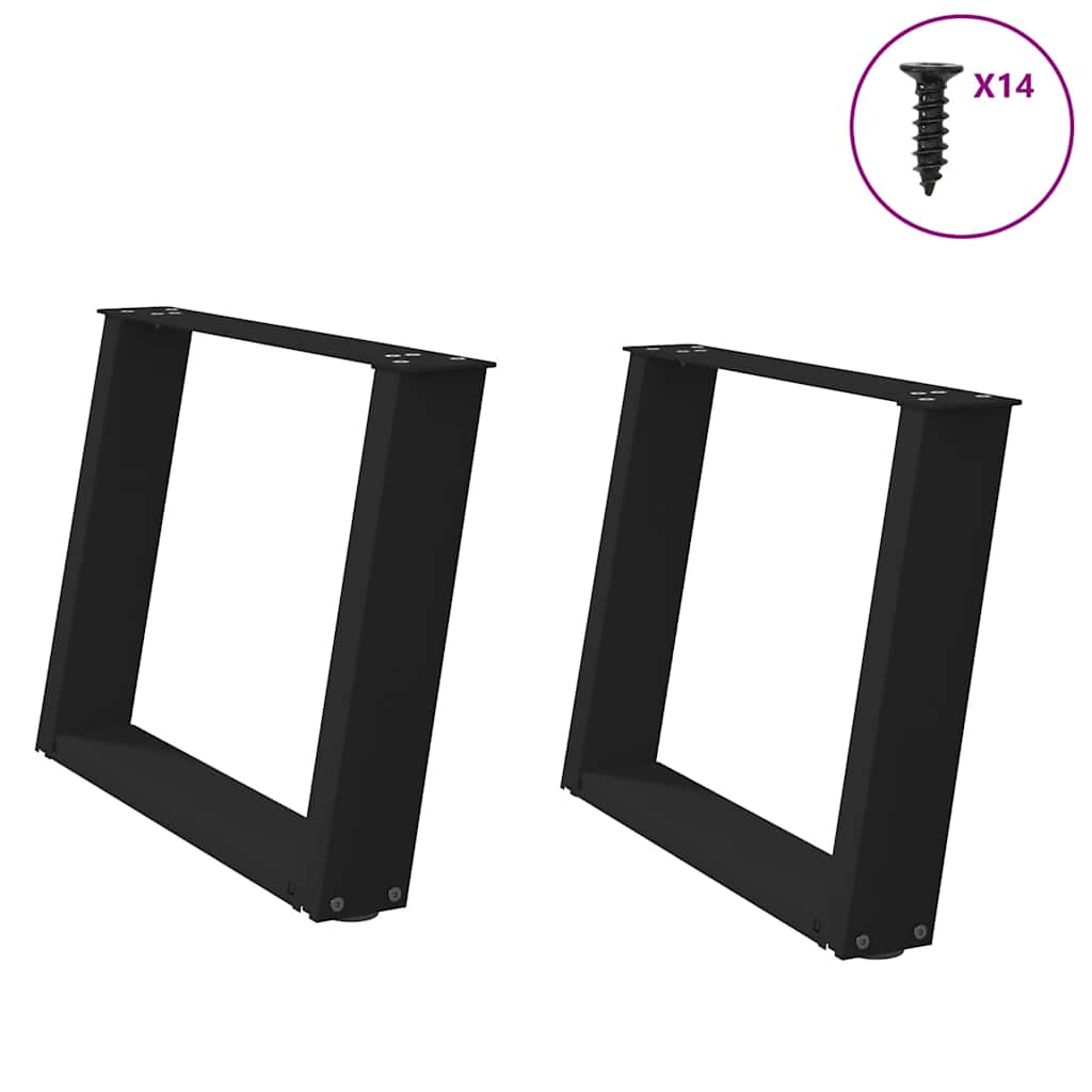 Salontafelpoten 2 st U-vormig 60x(42-43) cm staal zwart is nu te koop bij PeponiXL, paradijselijk wonen!