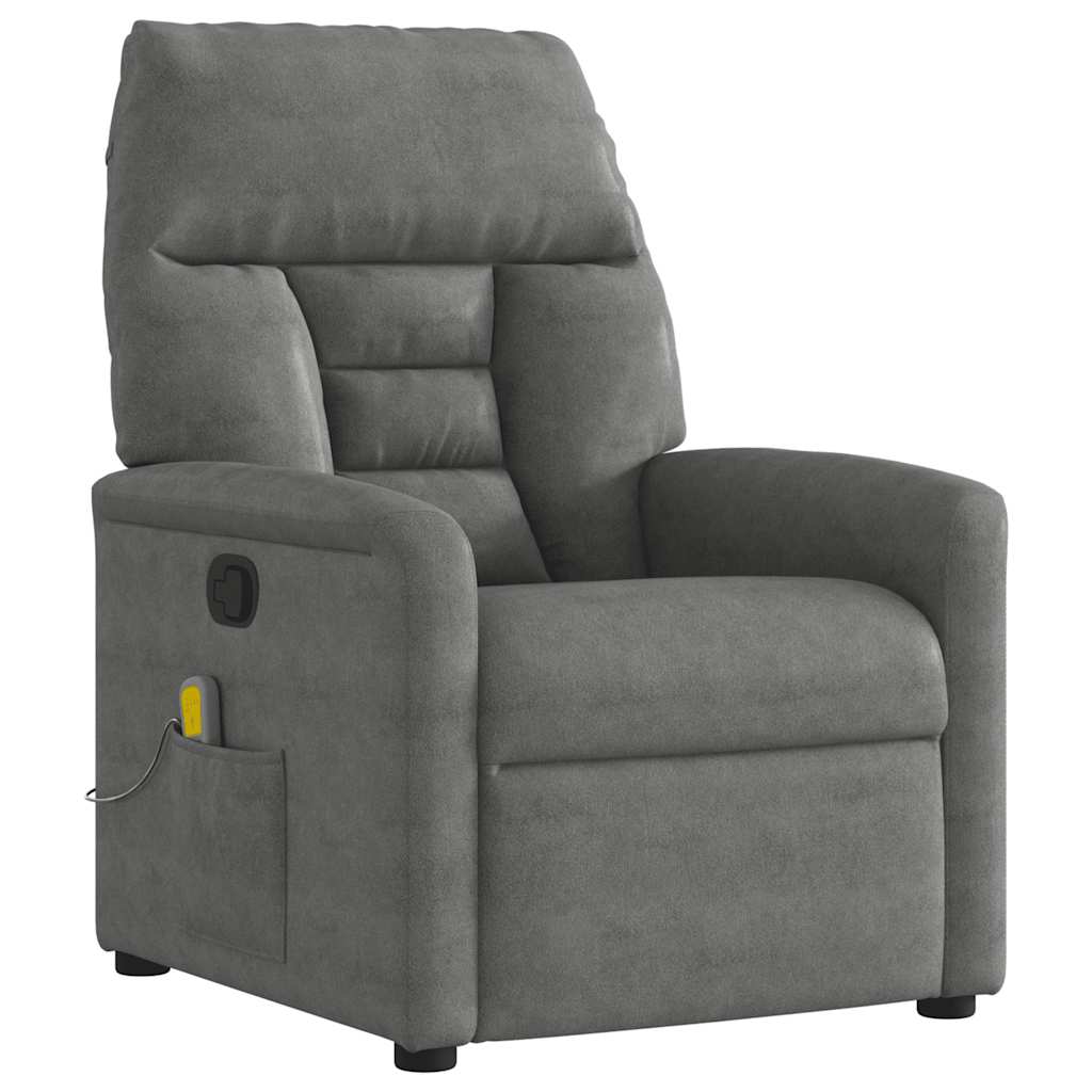 Massagestoel microvezelstof donkergrijs is nu te koop bij PeponiXL, paradijselijk wonen!