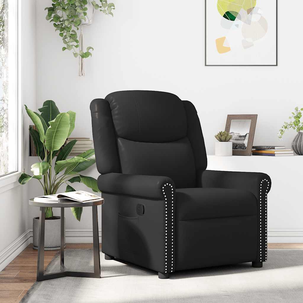 vidaXL Fauteuil verstelbaar kunstleer glanzend zwart