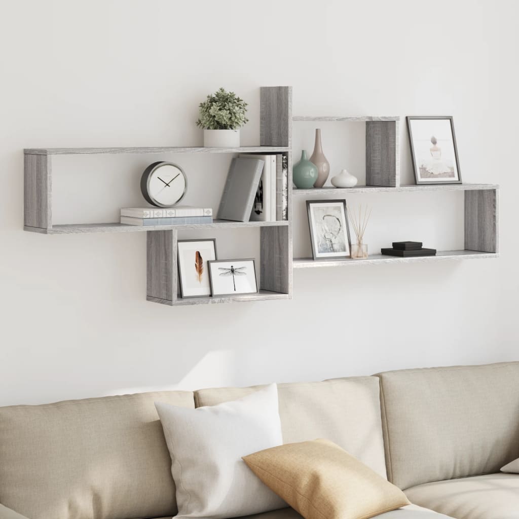 Wandschap 167,5x18x68 cm bewerkt hout grijs sonoma eikenkleurig is nu te koop bij PeponiXL, paradijselijk wonen!